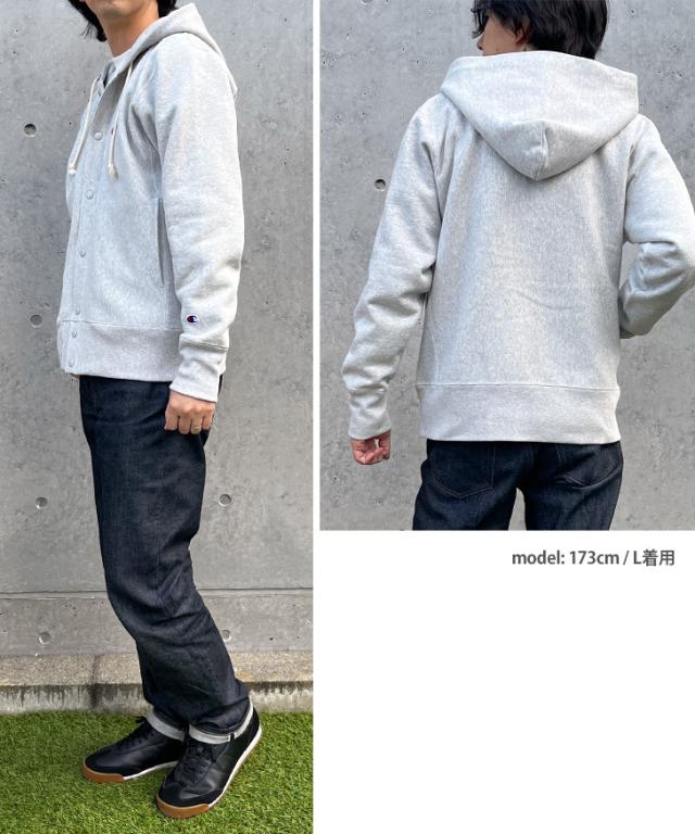 新作 Champion チャンピオン リバースウィーブ スナップ フーデッド スウェットシャツ C3-A120 スウェットパーカー メンズ スウェット パーカー 裏起毛 暖かい 厚手 11.5oz フーディー