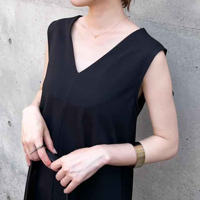 中古】ルネ ワンピース ノースリーブ スタッズ ミモレ ロング 麻