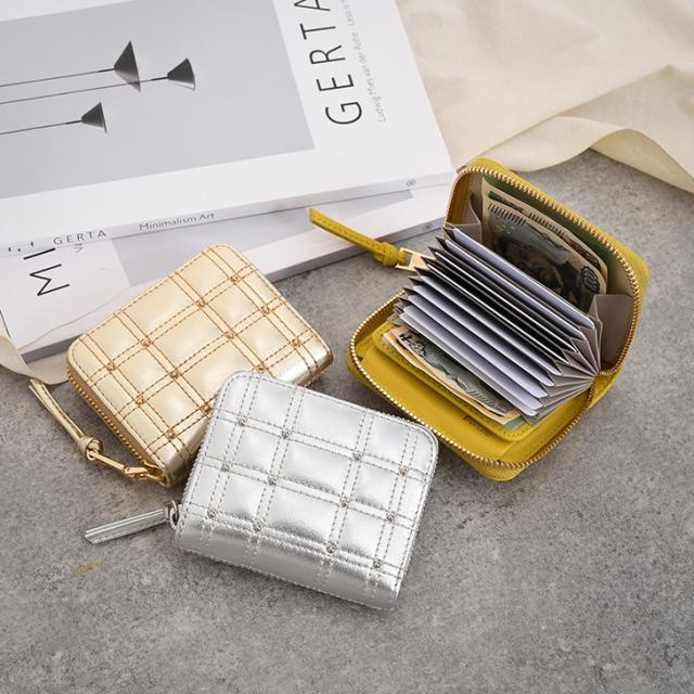 新作 perche ペルケ シープボックスキルト ジャバラカード ウォレット