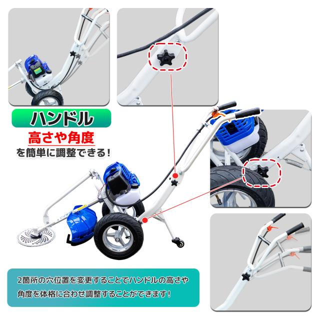 エンジン式芝刈り機 草刈機 草刈刃 手押し式芝刈機 52cc チップソー ナイロンカッター 2ストローク 飛散保護カバー付 草剪定 芝 広範囲の草刈も楽々 刈払機の通販は