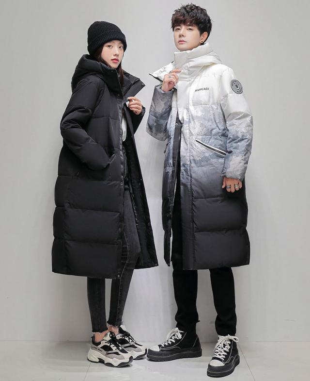 ダウンコート ロング メンズ レディース 黒 白 ベンチコート シンプル