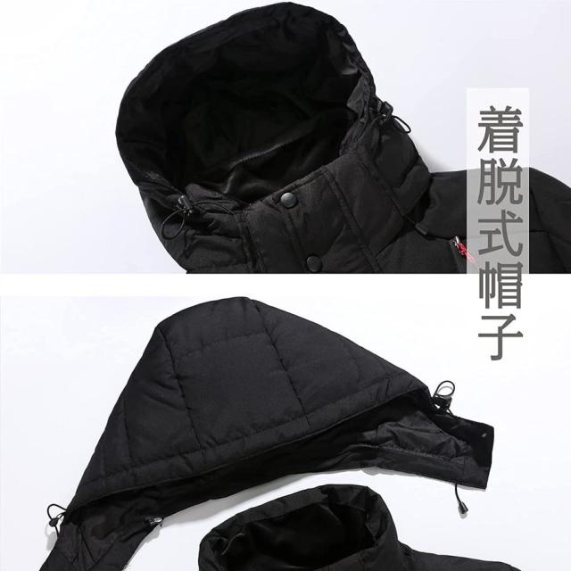 ダウンジャケット メンズ ダウンコート 軽い 黒 フード付き ライトダウン コート 大きいサイズ 軽量 ハイネック 防寒 冬 秋 暖かい