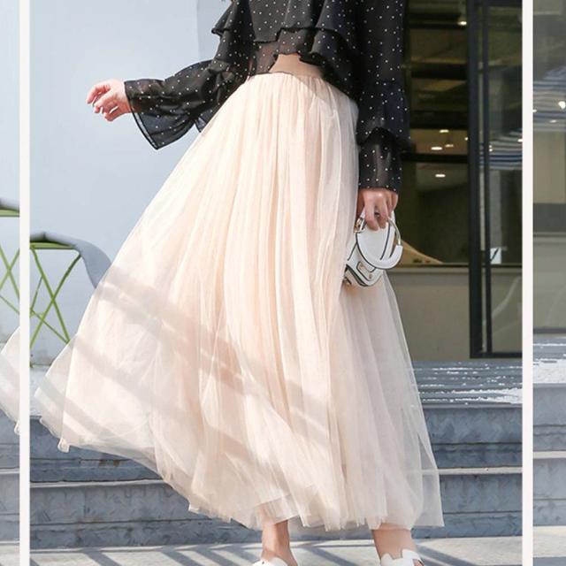 CHANEL ロング・マキシ丈スカート 白(レース) 4100124M0040 140-150]ラメチュールティアードロングスカート(ロング・マキシ
