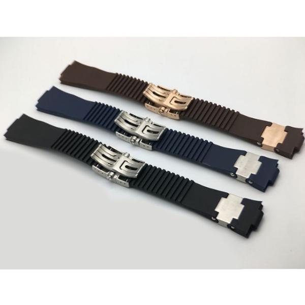 ユリス ナルダン腕時計など装着可能互換汎用ラバーベルト バックル付