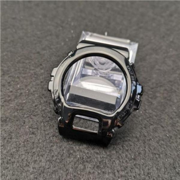 G-SHOCK DW6900用ステンレス ケースベルトセット メタリックブラック G-SHOCKカスタム用 互換品 316Lステンレス ケースベルトセット