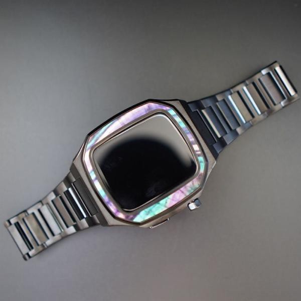 数量限定　アップルウォッチ Apple watch メンズ オリジナル　デザイン　ステンレス　レザー バンド 3 4 5 6世代　44ｍｍ用 保証付きの通販は