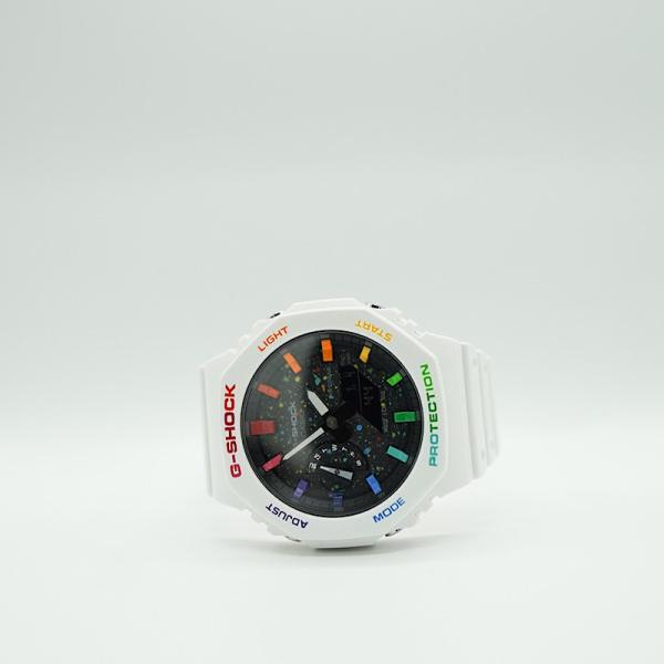 G-shock Ga2100 カシオーク　カスタマイズ  　レインボー　カラフル　GA-2100-7AJF　2nd ギャラクシー