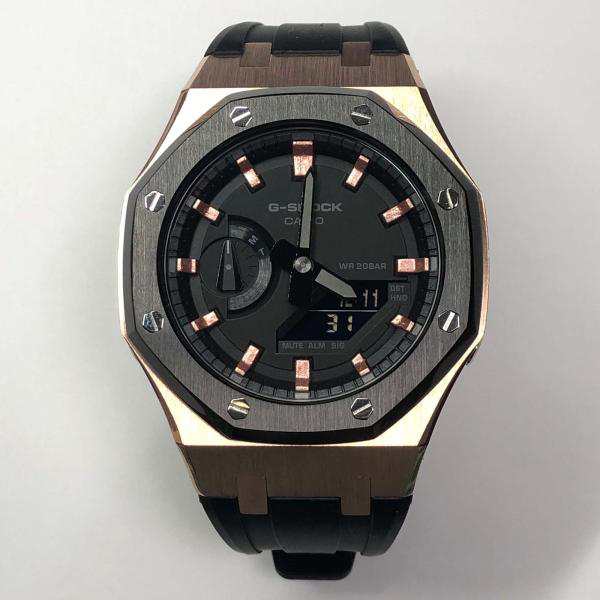 G-shock Ga2100-1A1 カシオーク カスタマイズ ローズゴールド