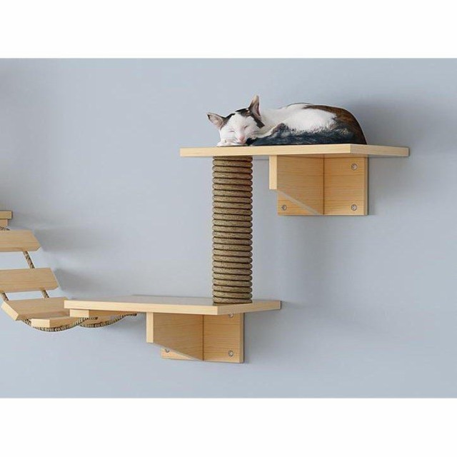 キャットステップ 木製 壁掛け 猫用 猫家具 猫ハウス キャットウォーク 