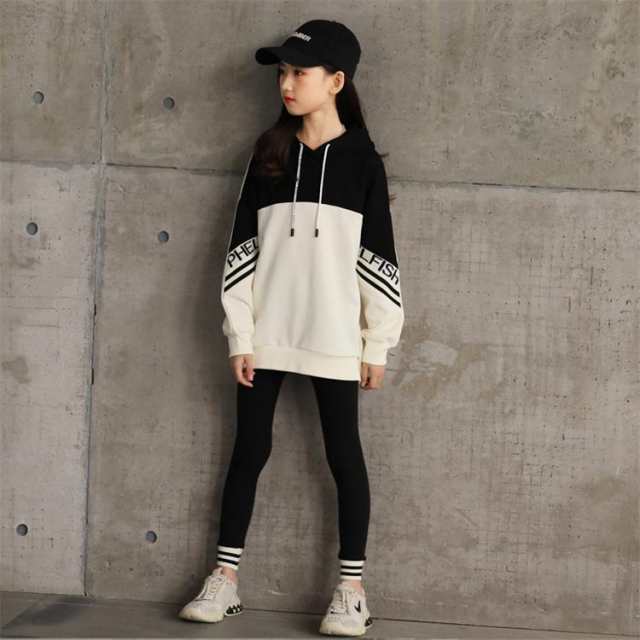 子供服 子供用ジャージ パーカー キッズ フード付き 長袖 女の子 かわいい 冬服 春秋 秋着 上下セット ジュニア 小学生 通学着 スポーツ ｜au  PAY マーケット