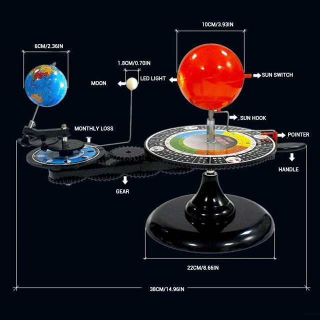 三球儀 ソーラーシステムモデル おもちゃ 太陽系模型 天体軌道モデル 物理モデル 太陽 地球 月 軌道模型 天体研究 日食 月食 教師用品 誕｜au  PAY マーケット