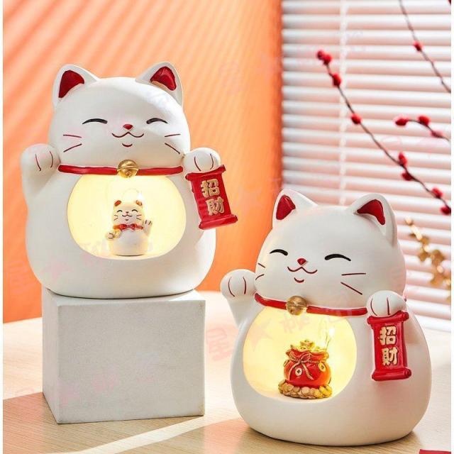 猫ちゃん置物 開運招福 千客萬来 縁起物 Amazon.co.jp: 招き猫 一対 26cm 千客萬来 開運招福 福寿宝笑