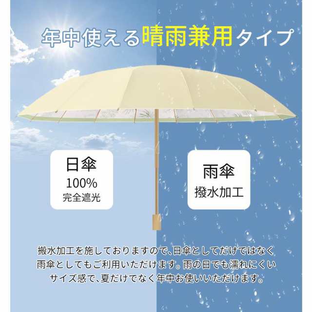 ＜折りたたみ傘＞ 黒花柄 　遮光UVカット撥水加工 紫外線対策 可愛いコンパクト