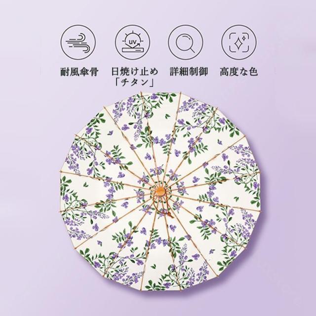 パープル(パステルカラー)花柄日傘 パープルの傘-レディース-長｜おしゃれな傘の通販ならトンボ洋傘