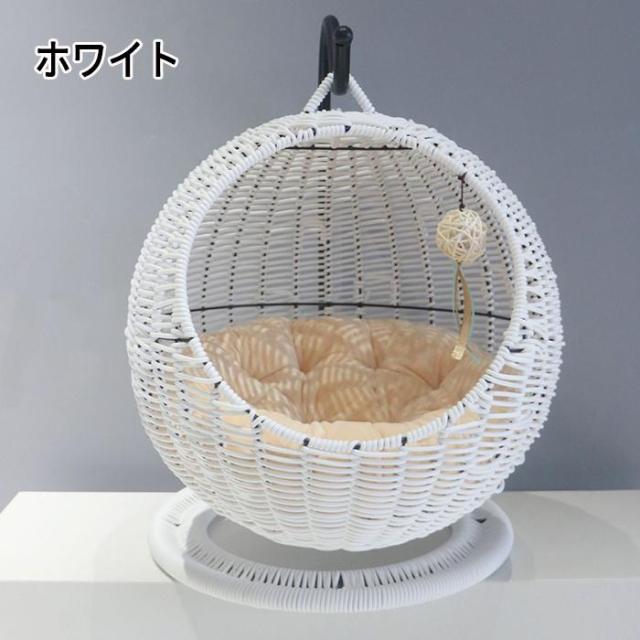 猫 ベッド ラタン ペットベッド ドーム型 猫ハンモック ペット