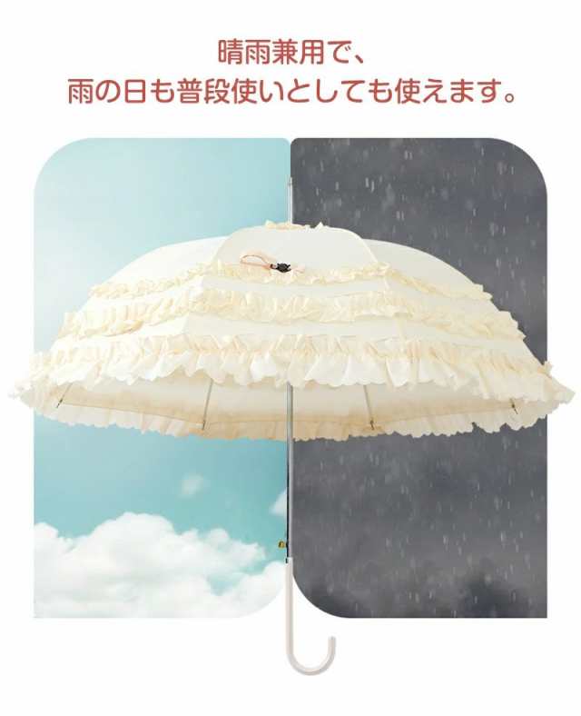 ロリータ傘 長傘 日傘 雨傘 プリンセス傘 花 薔薇 レース フリル