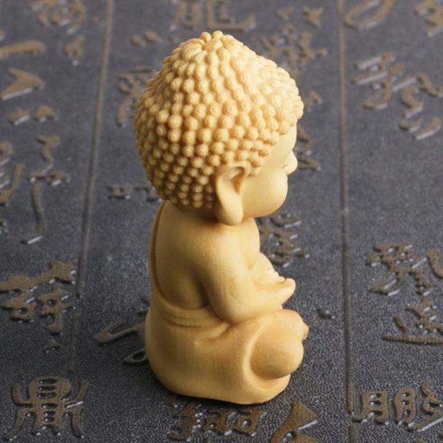 ミニ型 ツゲの木彫り 置物 如来 仏教の開祖 お釈迦様 ミニブッダ