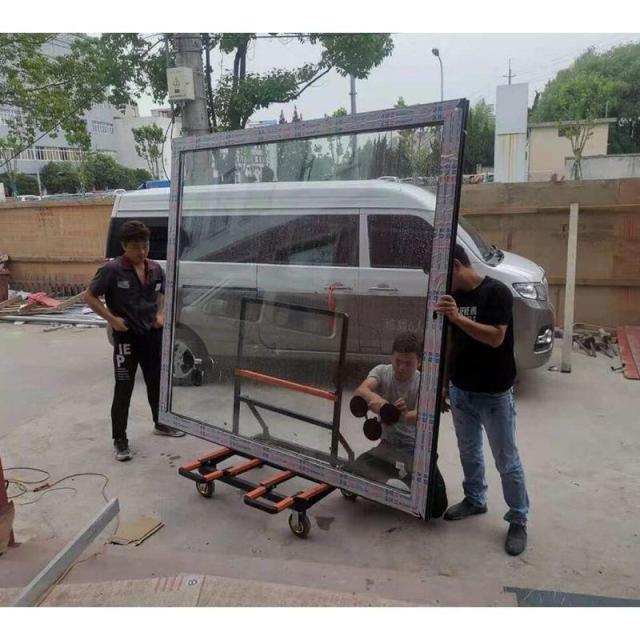 荷台車 4輪 多用途 軽量 調整可能折りたたみ キャリーカートな ドアと窓 ガラス 輸送 6インチ サイレントホイール 耐荷重400kg_3