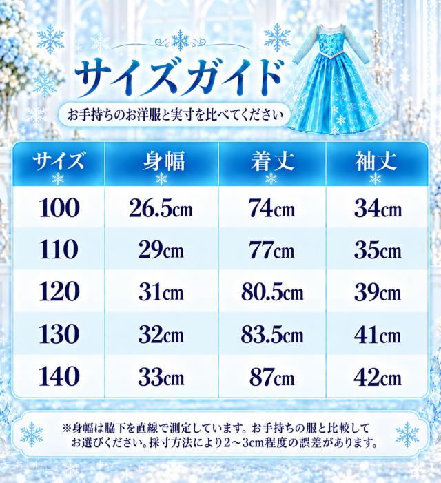 送料無料] エルサドレス 子供 5点セット 120 130 140 アナ雪ドレス