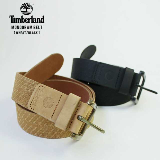 カーリング Timberland ティンバーランド モノグラム 本革 ベルト