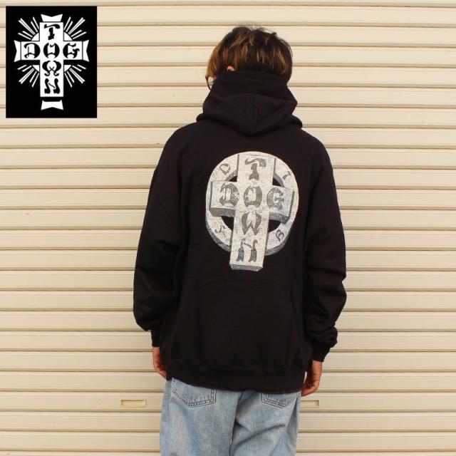 【dt-dt0105021】DOGTOWN ドッグタウン CIRCLE HOODIE プルオーバーパーカー ブラック プリント 大きいサイズ メンズ 長袖 L XL 大きめ 長袖 8oz 裏起毛 デザイン プリント かっこいい おしゃれ 人気 安い ブランド