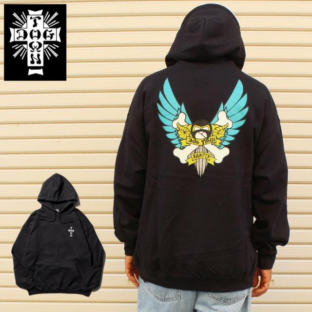 【dt-dt0105036】DOGTOWN ドッグタウン CROSS BONES HOODIE スウェットパーカ ブラック プリント 大きいサイズ メンズ 長袖 L XL 大きめ 長袖 8oz 裏起毛 デザイン プリント かっこいい おしゃれ