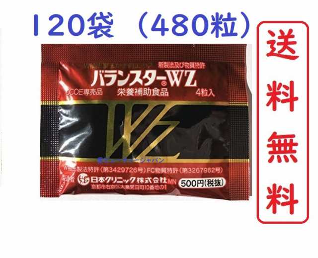 バランスターWZ 480粒 (4粒x120袋）携帯用 日本クリニック サプリメント 栄養補助食品 ミネラル 亜鉛の補給 かき肉エキス サプリメント