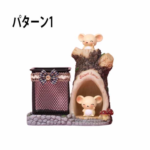 【色: A】[Queen-b] ペンスタンド ネズミ ペン 立て かわいい おし