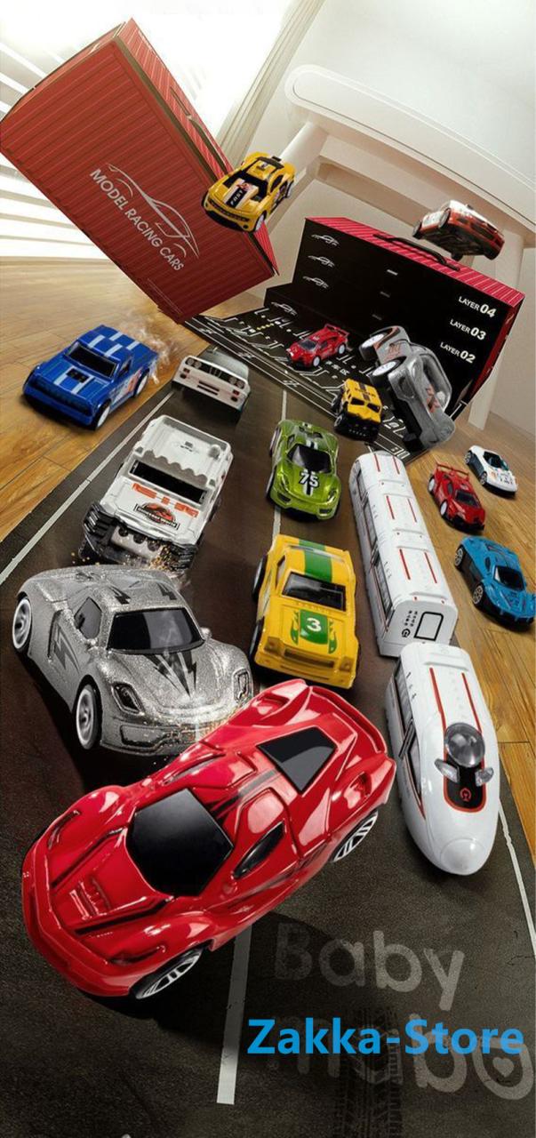 ミニカー おもちゃ 52台セット リアルモデルミニカー コンテナ収納