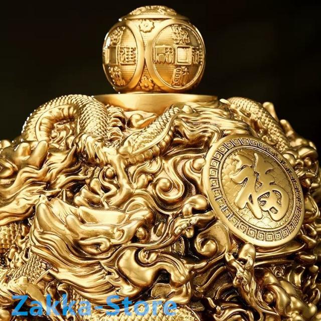 九転乾坤鼎置物 小号/中号 高級樹脂置物 龍の置物 360°回転可能 金運 時來運? 吉祥 立像 置物 風水グッズ 卓上置物 オブジェ プレゼント 贈り物 開店祝い 経営 商売繁盛_1