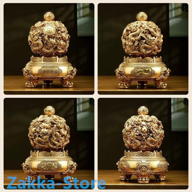九転乾坤鼎置物 小号/中号 高級樹脂置物 龍の置物 360°回転可能 金運 時來運? 吉祥 立像 置物 風水グッズ 卓上置物 オブジェ プレゼント 贈り物 開店祝い 経営 商売繁盛_4