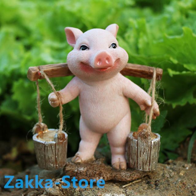 豚の置物 pig ガーデンオーナメント 可愛いピッグ ベランダ 玄関 畑