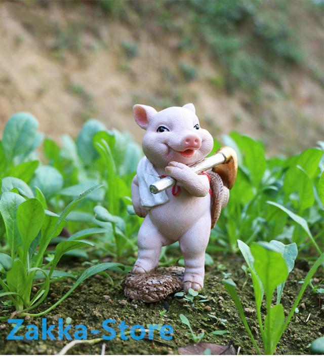 豚の置物 pig ガーデンオーナメント 可愛いピッグ ベランダ 玄関 畑