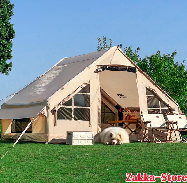 一体型エアテント 空気を入れるだけで 簡単設営 広々とした空間 四季対応 日焼け防止 通気 収納バッグ付き 収納便利 家族キャンプ 高品質 大空間 防水 防湿 ファミリーテント 防災 大型テント 耐摩耗性 宿泊 アウトドア キャンプ用品 四面通風 一体型エアテント 空気を入れるだけで 簡単設営 広々とした空間 四季