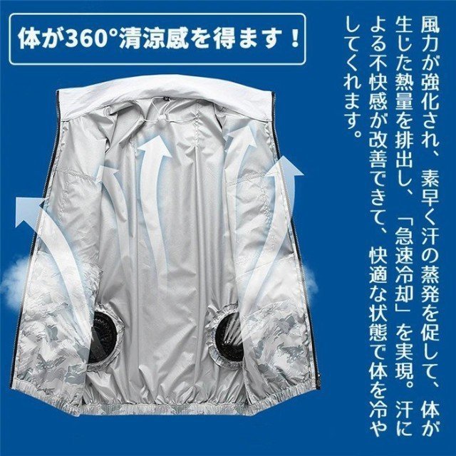 空調服 作業服 エアコン服 空調ベスト クールウェア USB給電 ファン2個