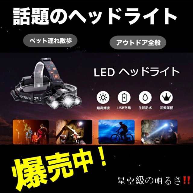 LEDヘッドライト led 充電式 ヘッドランプ - 軽量 防水 90度調節可能 高輝度 18650型バッテリー 夜釣り 停電時用 登山 アウトドア作業用の通販はau  PAY マーケット - Zakka-Store | au PAY マーケット－通販サイト