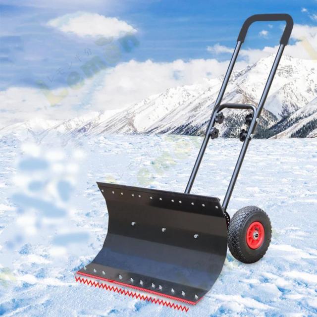 除雪機 家庭用 手押し式 雪かき スコップ 除雪 シャベル 除雪と除氷 2つの機能 除雪幅74cm/100cm 除雪高さ42m 高さ 左右角度調整 雪かき機 タイヤ付き 除_1