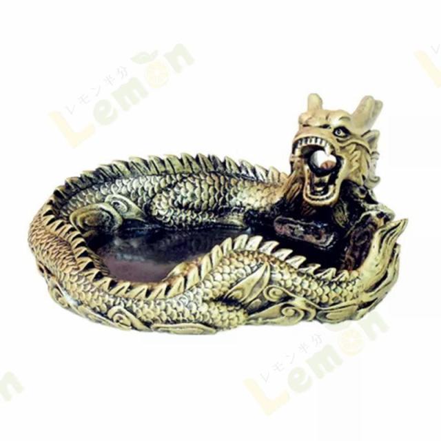 龍 灰皿 清時代 五彩龍鳳凰文皿 灰皿 乾隆年製? 紫檀唐木喫煙