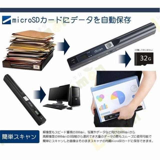 ハンディスキャナー OCR搭載 Wi-Fi 自動保存 1050dpi SDカード Amazon | スキャナー wifi ドキュメントスキャナー コンパクト