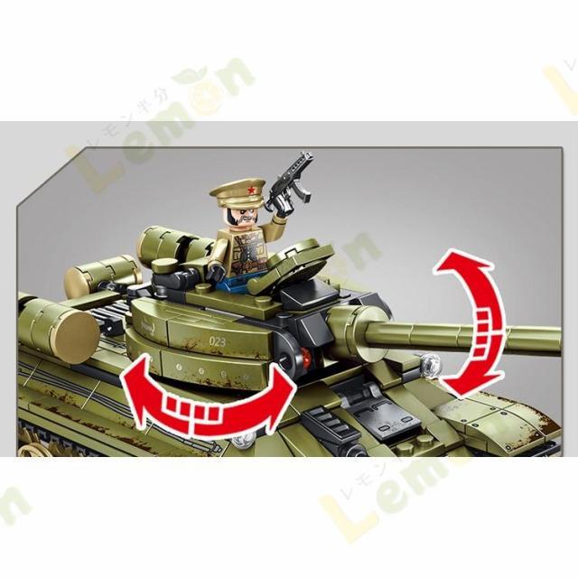 【組立済み】ソビエト軍　T-34【85】　戦車　LEGO互換　レゴ互換　ww2 ソ連 T-34⁄85 中戦車 レゴ互換品