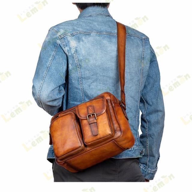 本革 ショルダーバッグ ヌメ革 メンズ 大容量 斜めがけバッグ 男性 カジュアル スポーツ 通勤 通学 ブランド かばん 送料無料 プレゼント