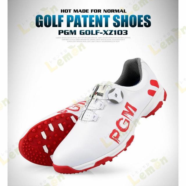 ゴルフシューズ ダイヤル式 PGM スパイクレス スニーカータイプ 歩きやすい 疲れにくい 快適 防水 紐なし golf 25.0cm~28.0cm