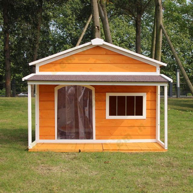 犬小屋 ドッグハウス 室外 ペットハウス 屋外 木製 大型犬用 超大型犬用 犬小屋 ホームタウン ドッグ おしゃれな犬寮 犬屋 テラスの通販は