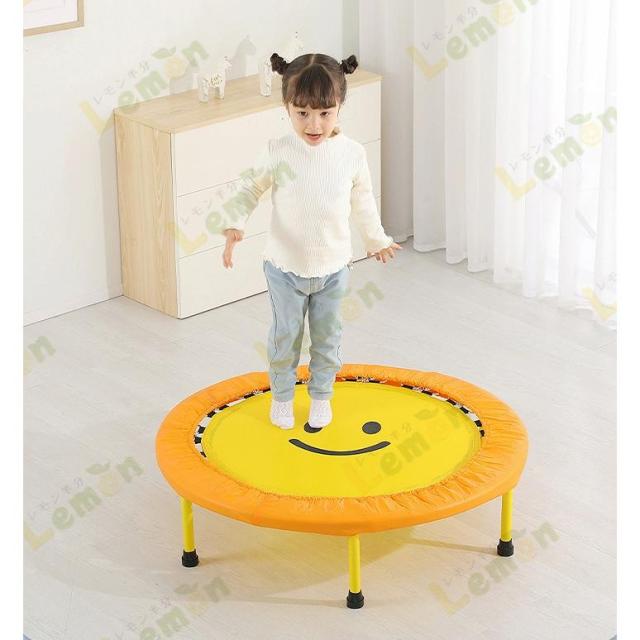 トランポリン 家庭用 子供  屋内 手すり付き エクササイズ 可愛い笑顔 トランポリン 子供から大人まで 50インチ 耐荷重300kg 家庭