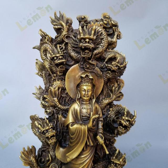 楽天市場】特大サイズ 九龍観音像 観音菩薩像 中国神話 竜生九子