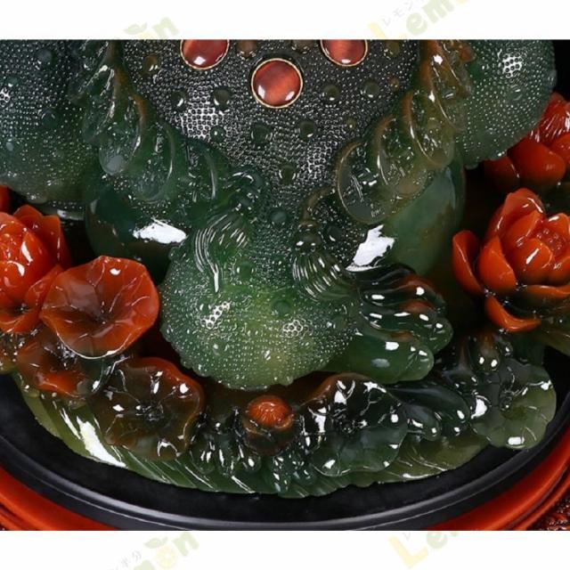 風水 カエル 特大 蓮の上に座る 蓮の花 蛙 超特大 風水アイテム 大盛況