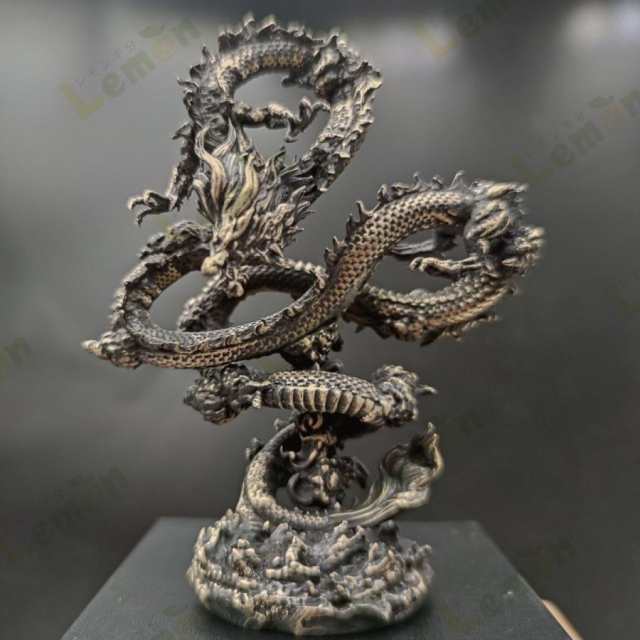 風水 龍 ゴールドドラゴン 浮遊龍 金属 10cm 置物 金龍 竜 玄関 風水-