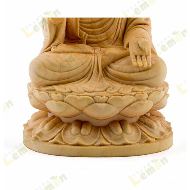 釈迦如来 座像 卍仏像 木彫仏像 木彫り 木製 仏像 高さ10/13cm 木 釈迦