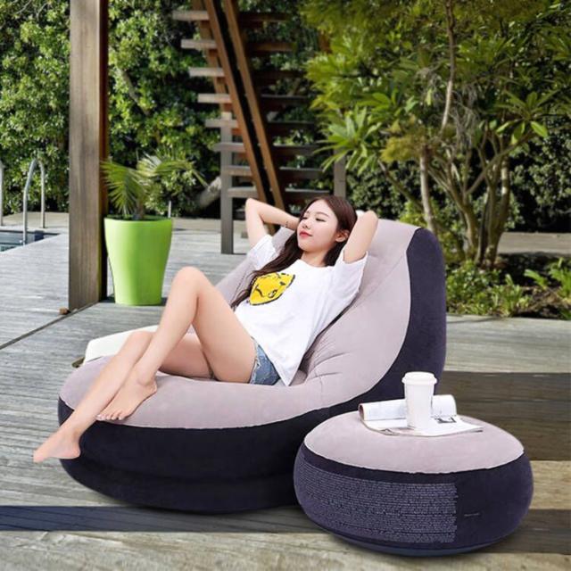 エアーソファ ベッド インテリア 収納 オットマン フットレストラウンジャー クッション 怠惰なソファ ポータブルアウトドア 家庭キャンプ用 一人掛けの通販は 5,084円