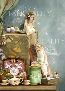 天使 妖精 絵画 エブリシング ストップス フォーティー（なにがなんでもティータイム！） フォトグラフ フェアリー エンジェル アート インテリア ヴィクトリア Charlotte Bird シャーロットバード イギリス 英国